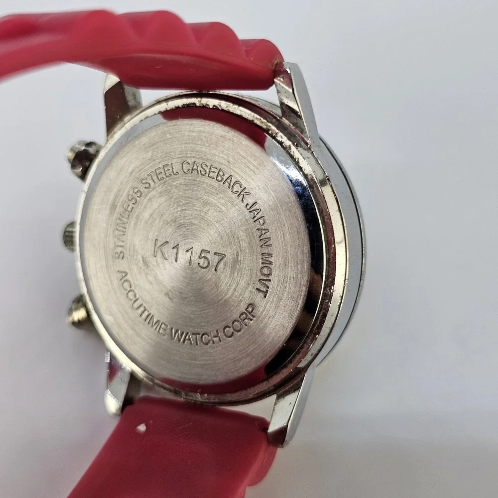 Women's Analog Watch 36MM Gray Dial Multicolor Plastic Bands NEW Battery